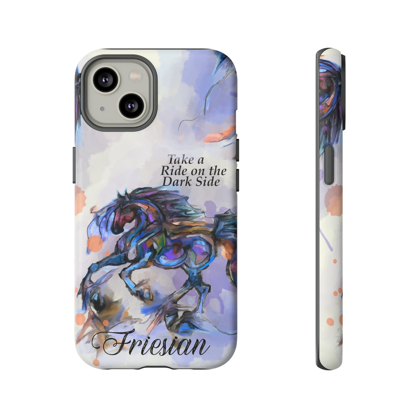 Friesian Artwork Watercolor Horse .Horse Lover Gift Study Tough Case Phone Case.