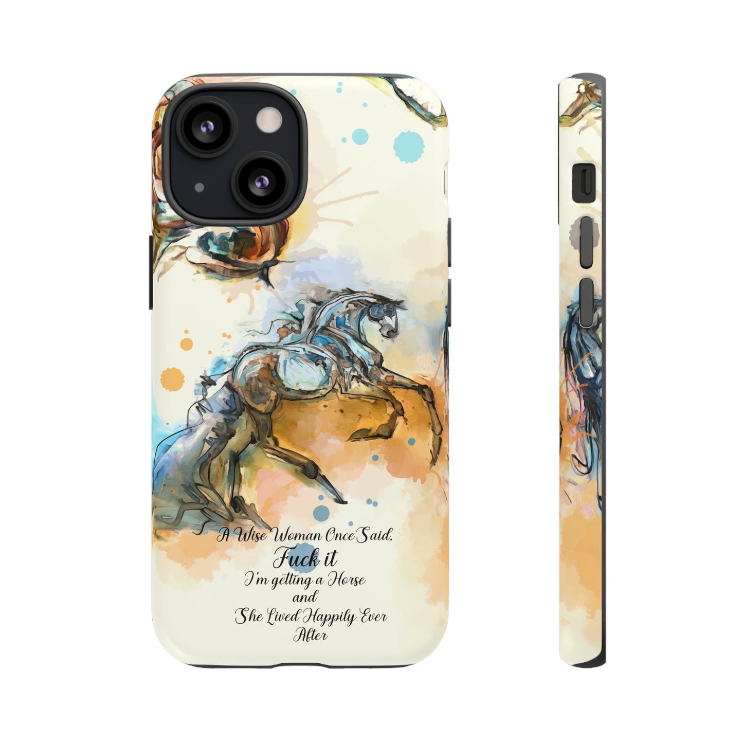 Swearing Watercolor Horse Horse Lover Gift Study Tough Case Phone Case.