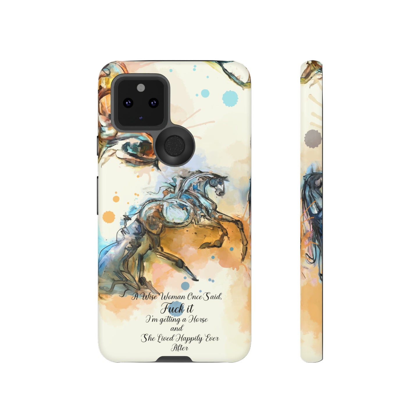 Swearing Watercolor Horse Horse Lover Gift Study Tough Case Phone Case.