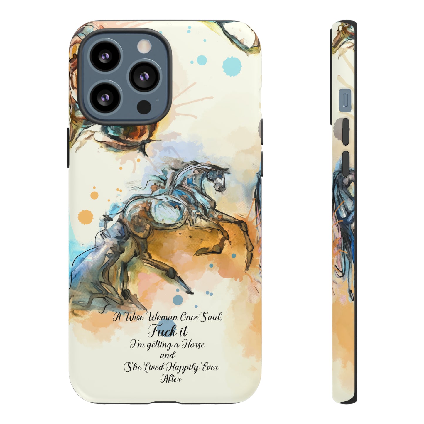 Swearing Watercolor Horse Horse Lover Gift Study Tough Case Phone Case.