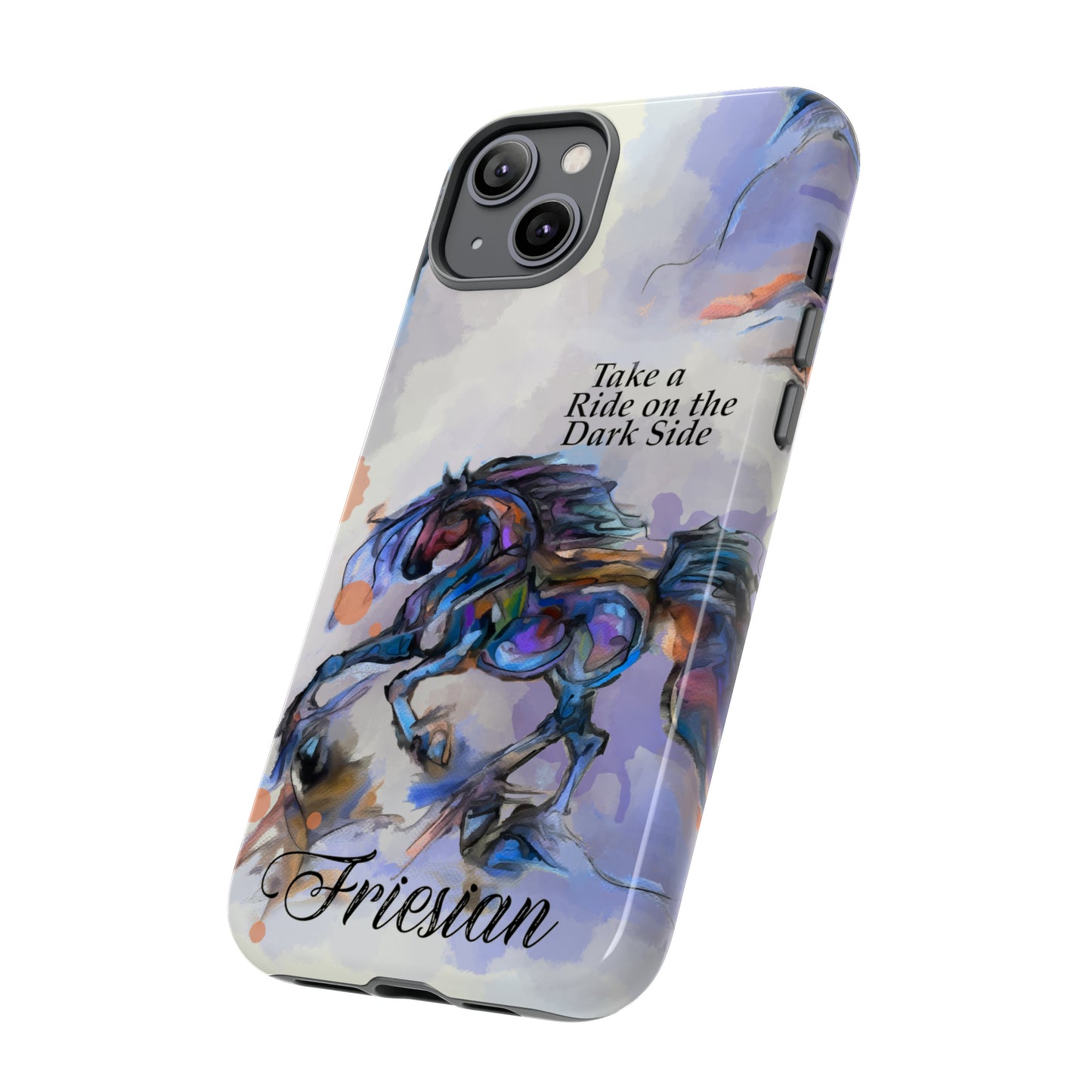 Friesian Artwork Watercolor Horse .Horse Lover Gift Study Tough Case Phone Case.