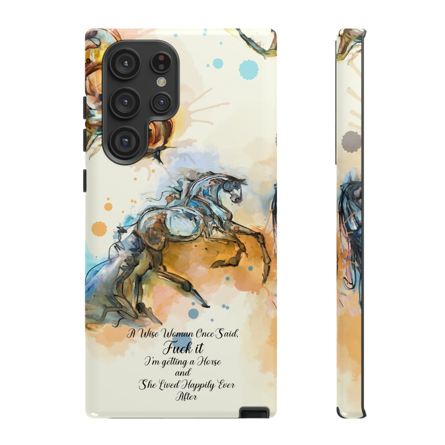 Swearing Watercolor Horse Horse Lover Gift Study Tough Case Phone Case.