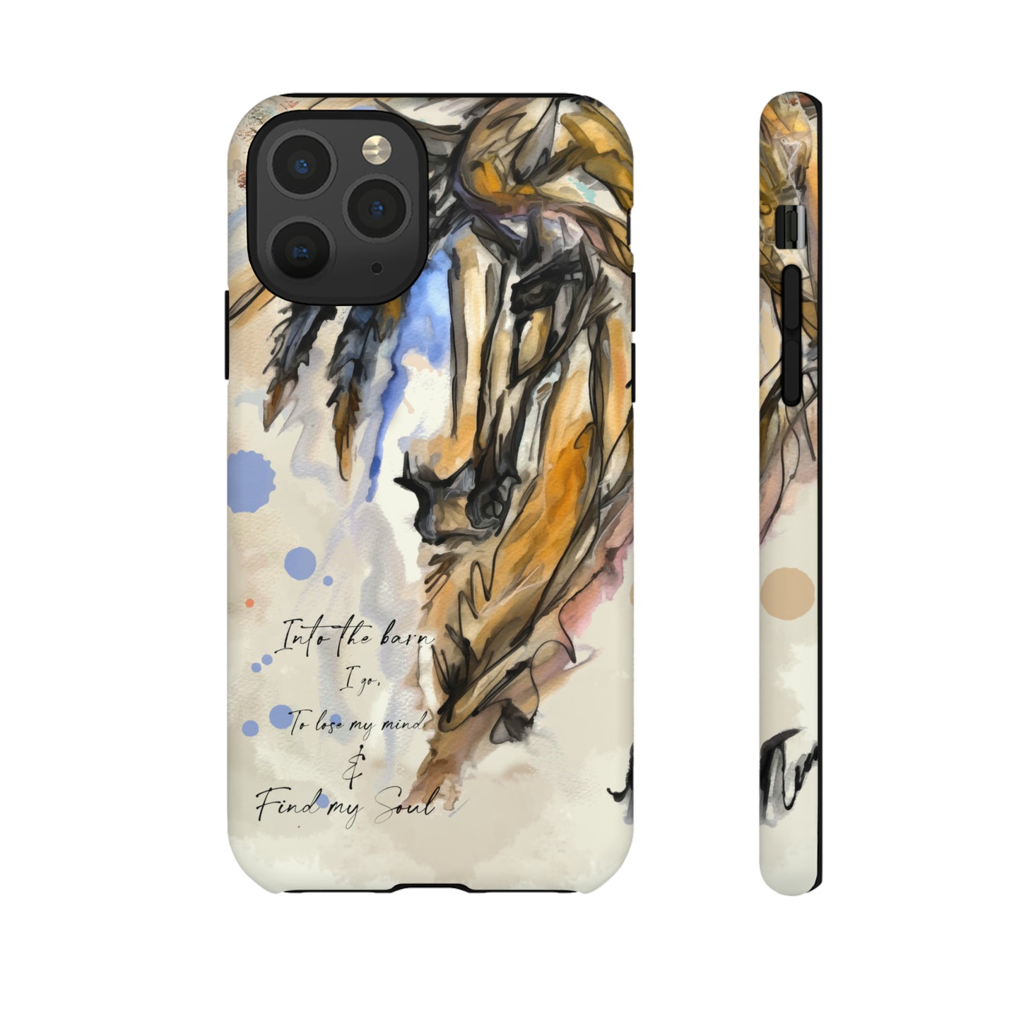 Inspirational  Watercolor Horse Horse Lover Gift Study Tough Case Phone Case.