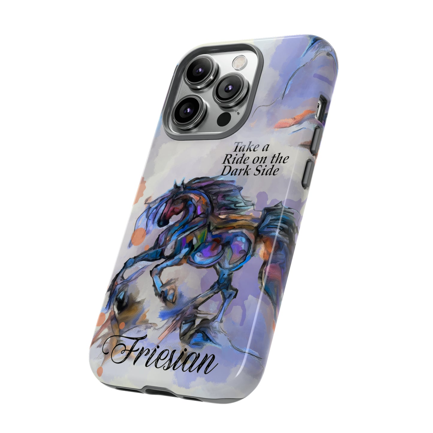 Friesian Artwork Watercolor Horse .Horse Lover Gift Study Tough Case Phone Case.