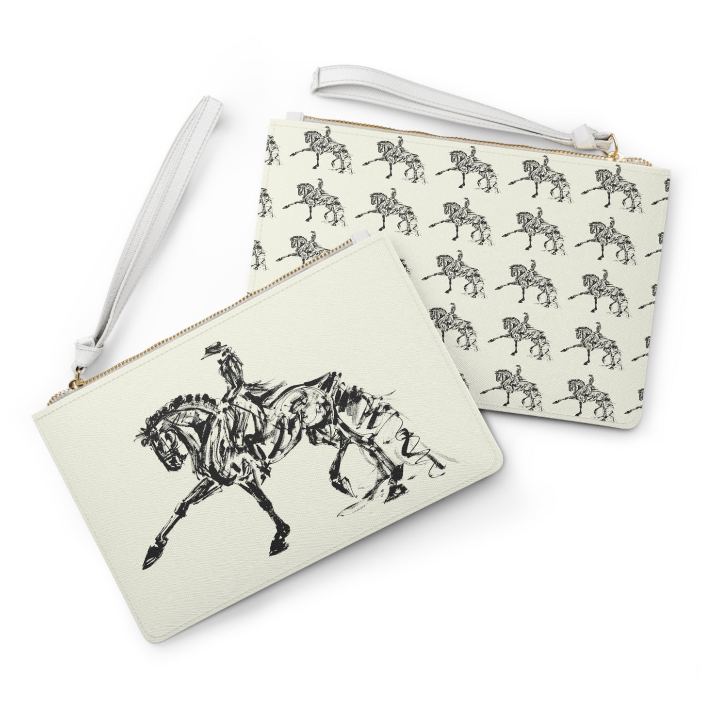 Dressage Horse Ivory Clutch Bag