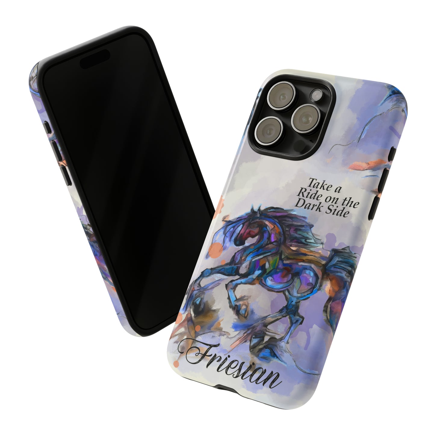 Friesian Artwork Watercolor Horse .Horse Lover Gift Study Tough Case Phone Case.