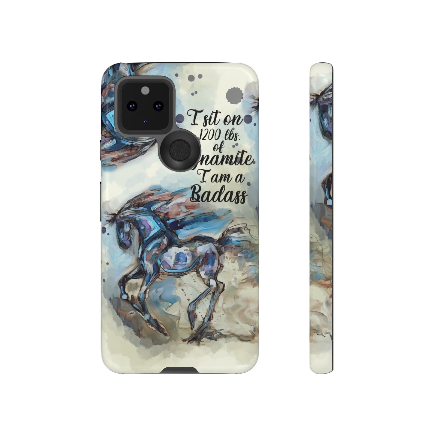 Swearing Equestrian Art .Watercolor Horse Horse Lover Gift Study Tough Case Phone Case.