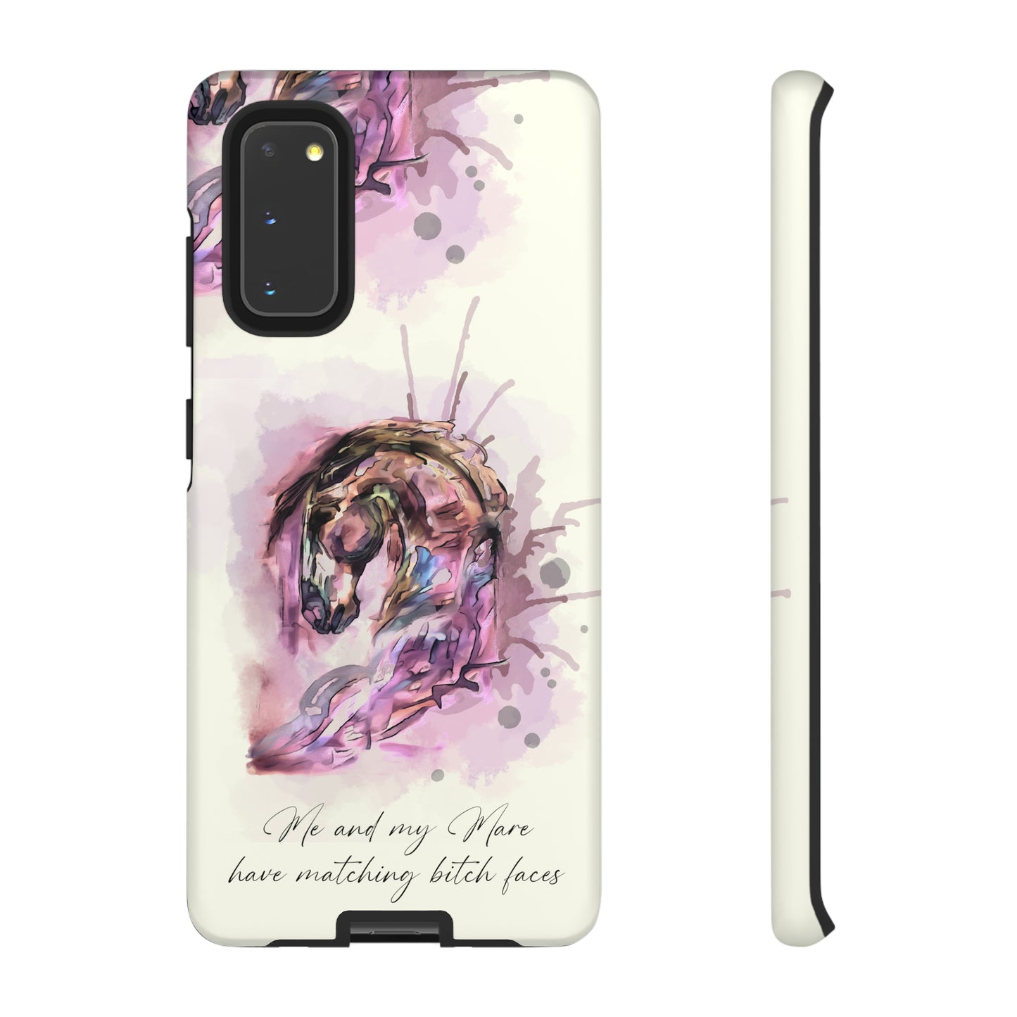 Swearing Mare Watercolor Horse .Horse Lover Gift Study Tough Case Phone Case.