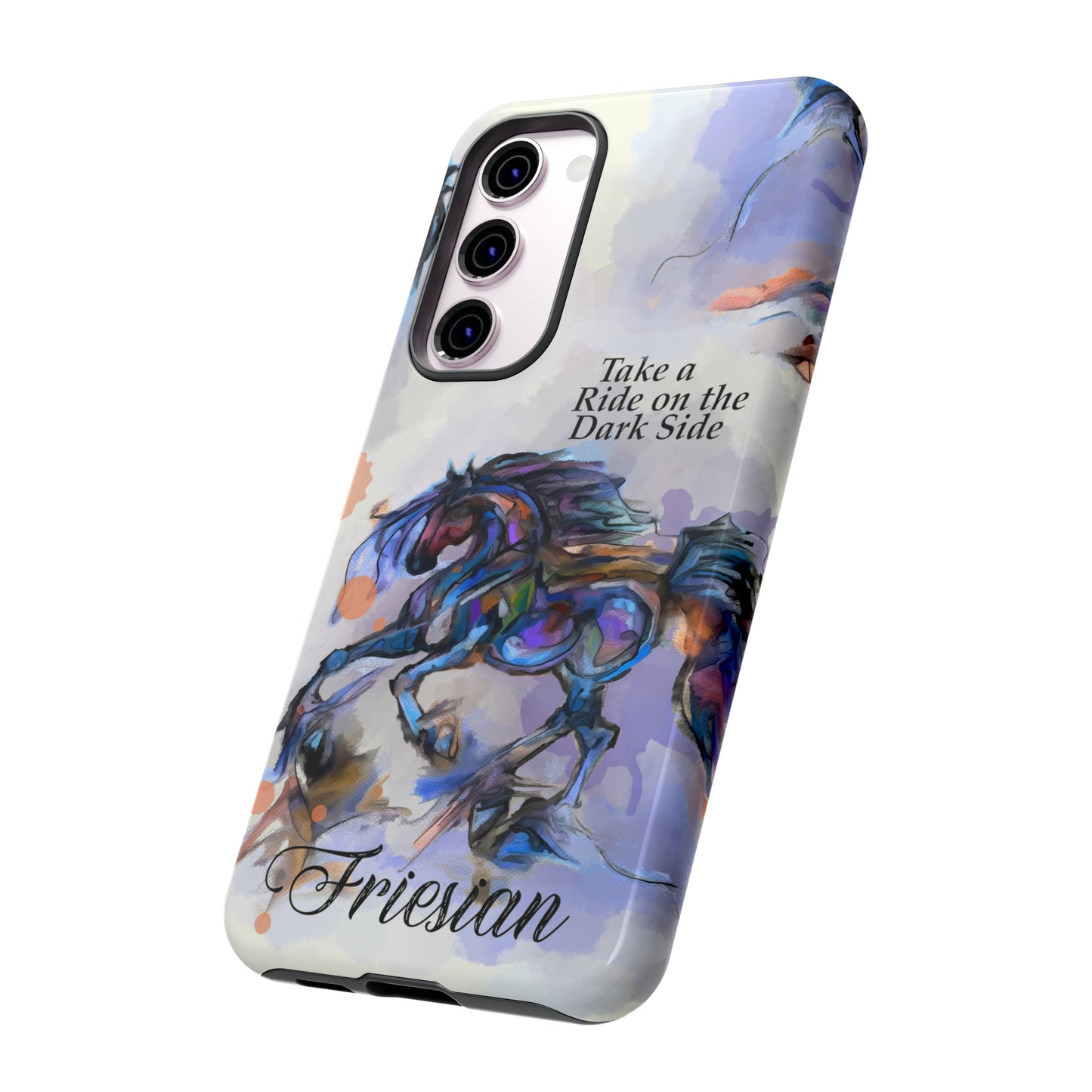 Friesian Artwork Watercolor Horse .Horse Lover Gift Study Tough Case Phone Case.