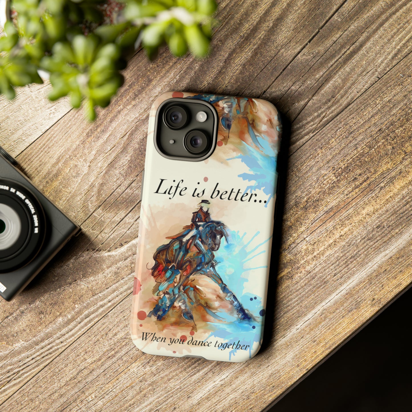 A Dressage Half Pass Artwork Watercolor Horse .Horse Lover Gift Study Tough Case Phone Case.