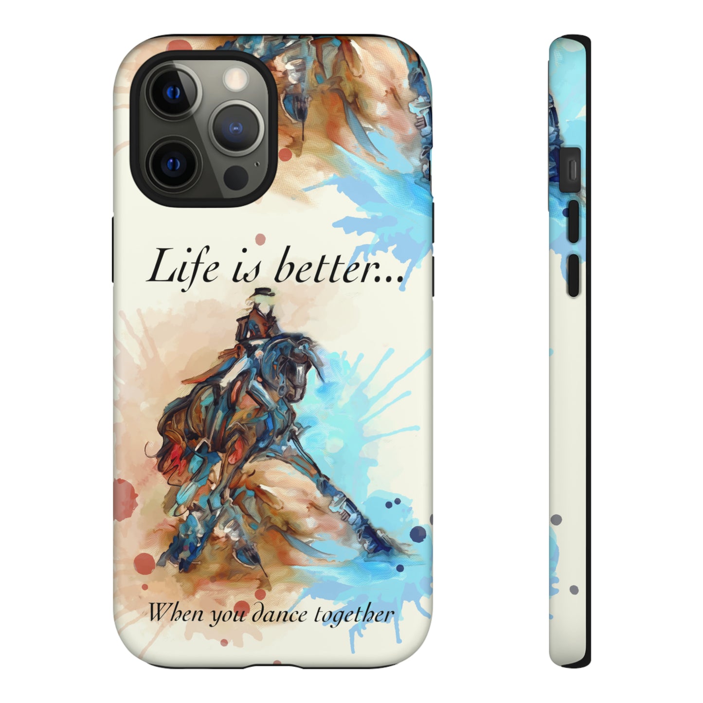 A Dressage Half Pass Artwork Watercolor Horse .Horse Lover Gift Study Tough Case Phone Case.