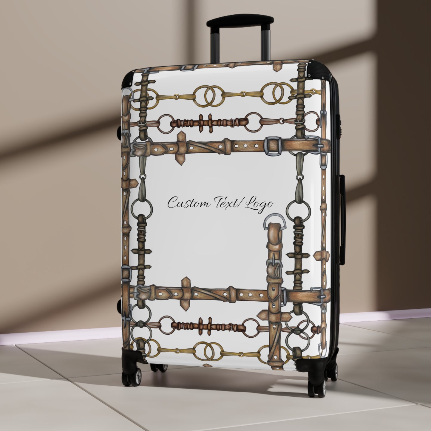 Custom Text/Logo Snaffle Bit design Suitcases