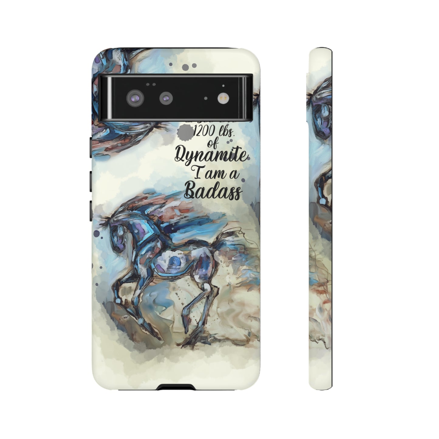 Swearing Equestrian Art .Watercolor Horse Horse Lover Gift Study Tough Case Phone Case.