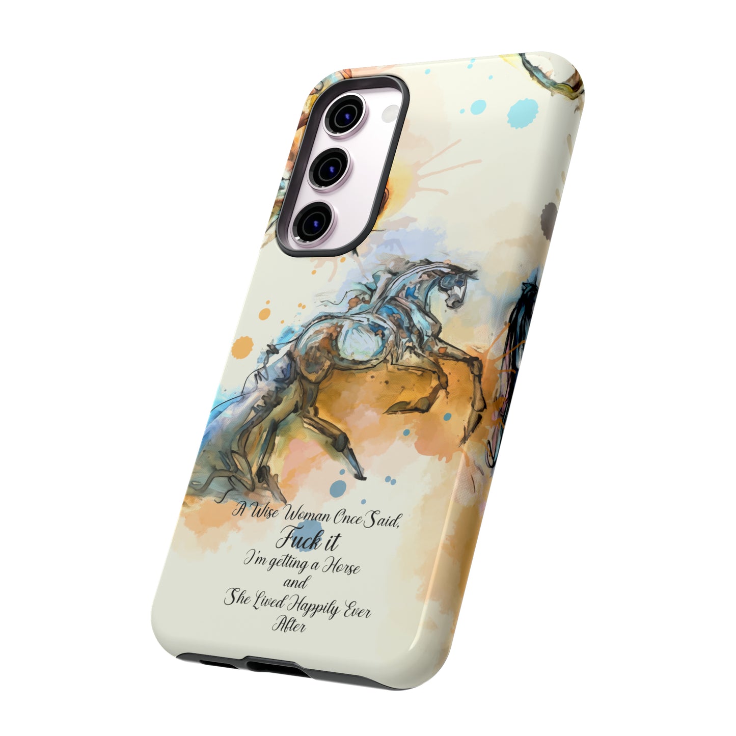 Swearing Watercolor Horse Horse Lover Gift Study Tough Case Phone Case.