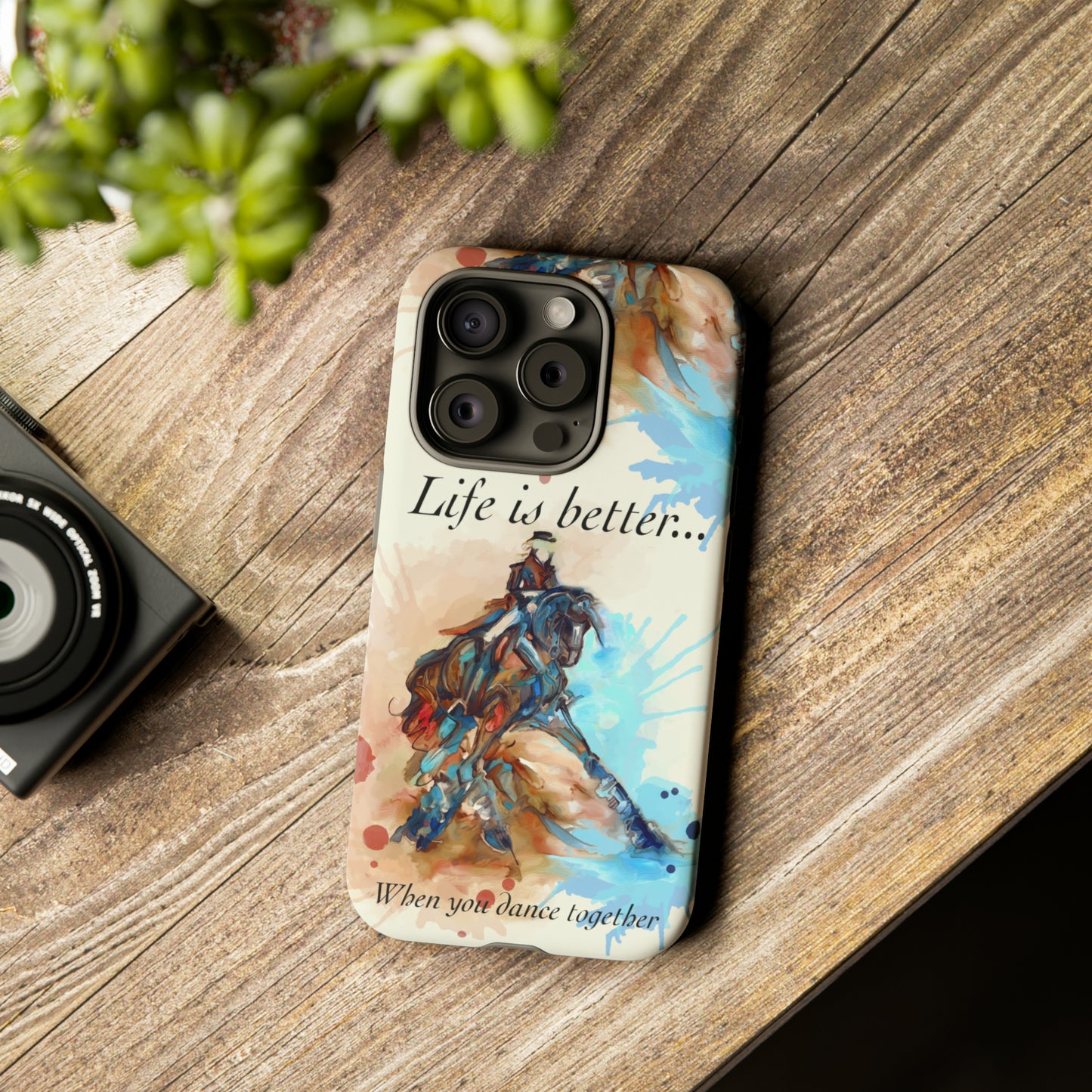 A Dressage Half Pass Artwork Watercolor Horse .Horse Lover Gift Study Tough Case Phone Case.