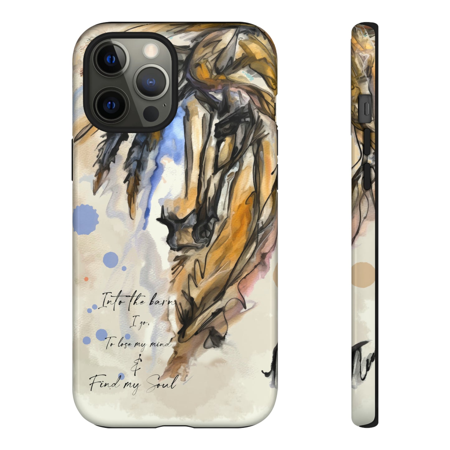 Inspirational  Watercolor Horse Horse Lover Gift Study Tough Case Phone Case.