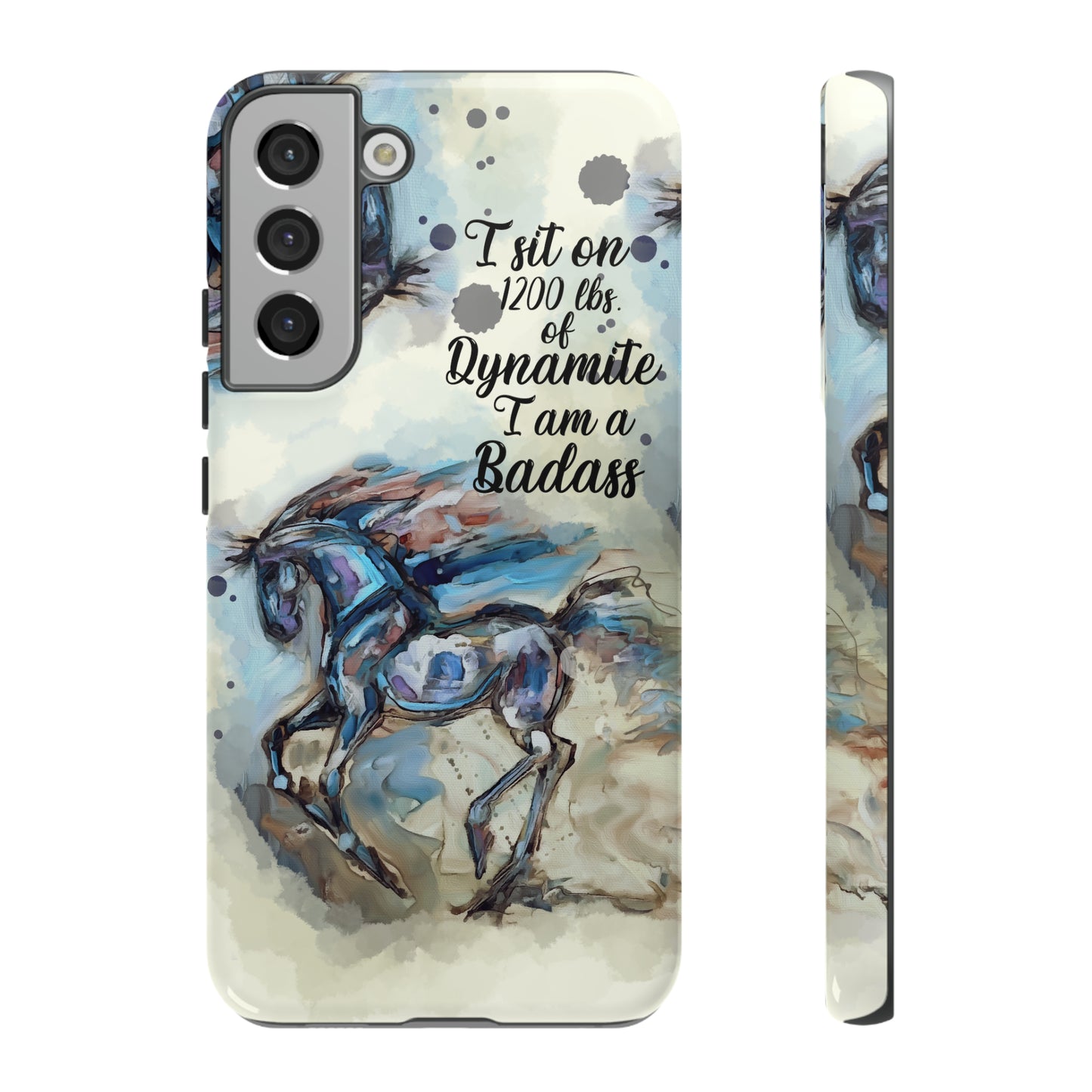 Swearing Equestrian Art .Watercolor Horse Horse Lover Gift Study Tough Case Phone Case.