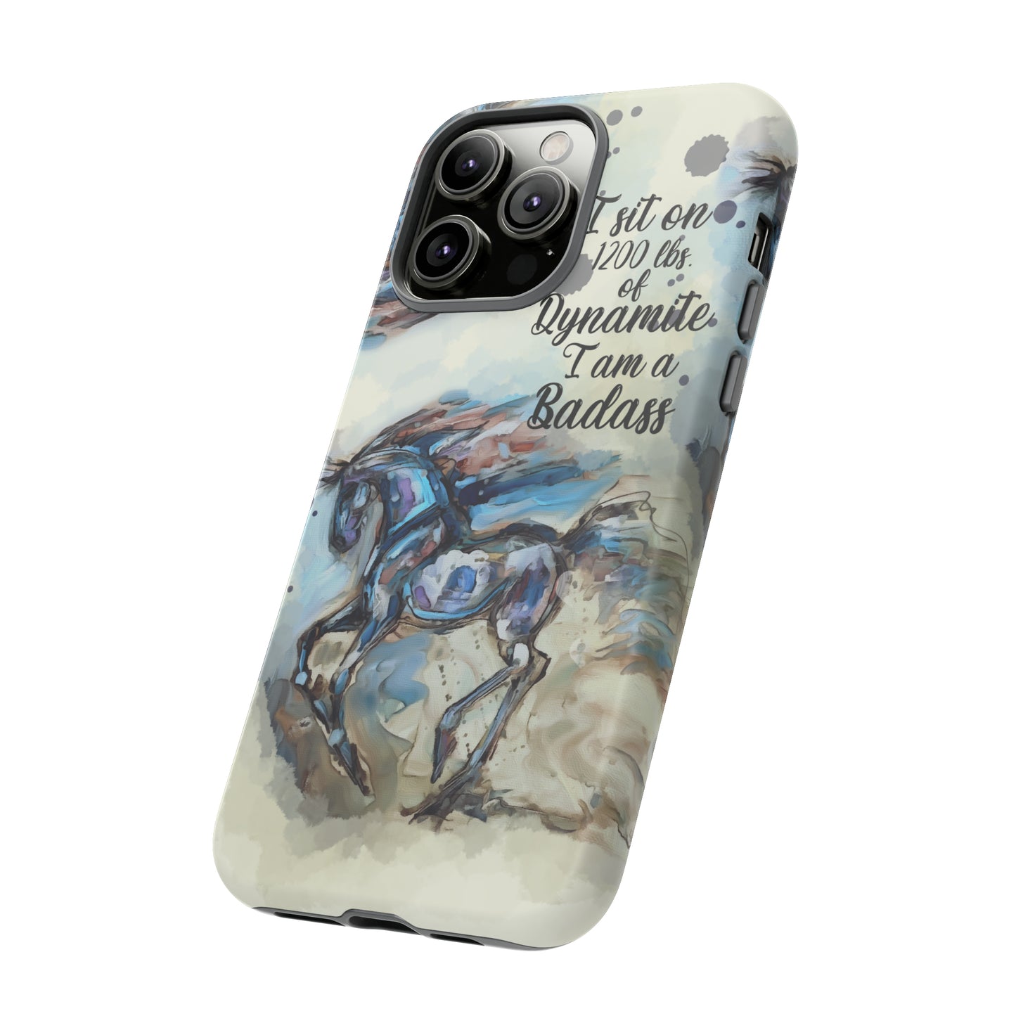 Swearing Equestrian Art .Watercolor Horse Horse Lover Gift Study Tough Case Phone Case.