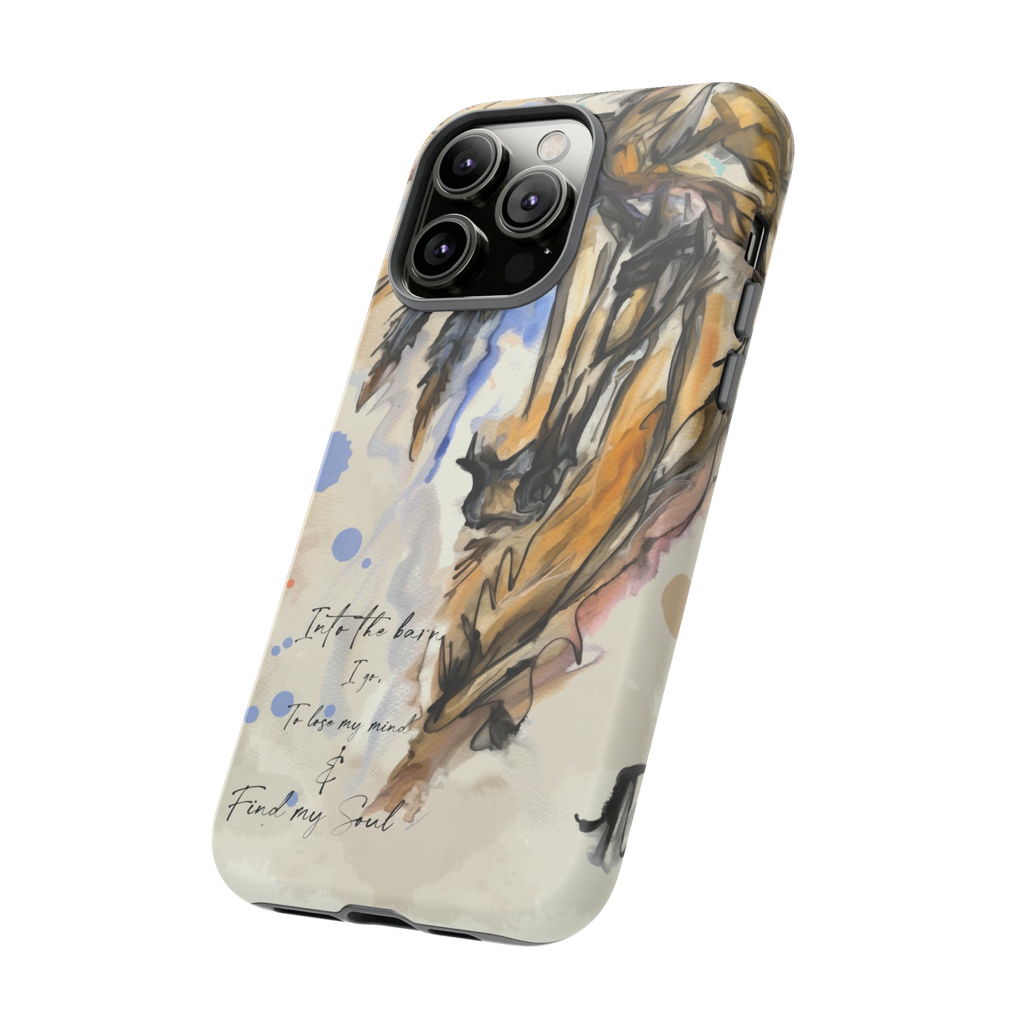 Inspirational  Watercolor Horse Horse Lover Gift Study Tough Case Phone Case.