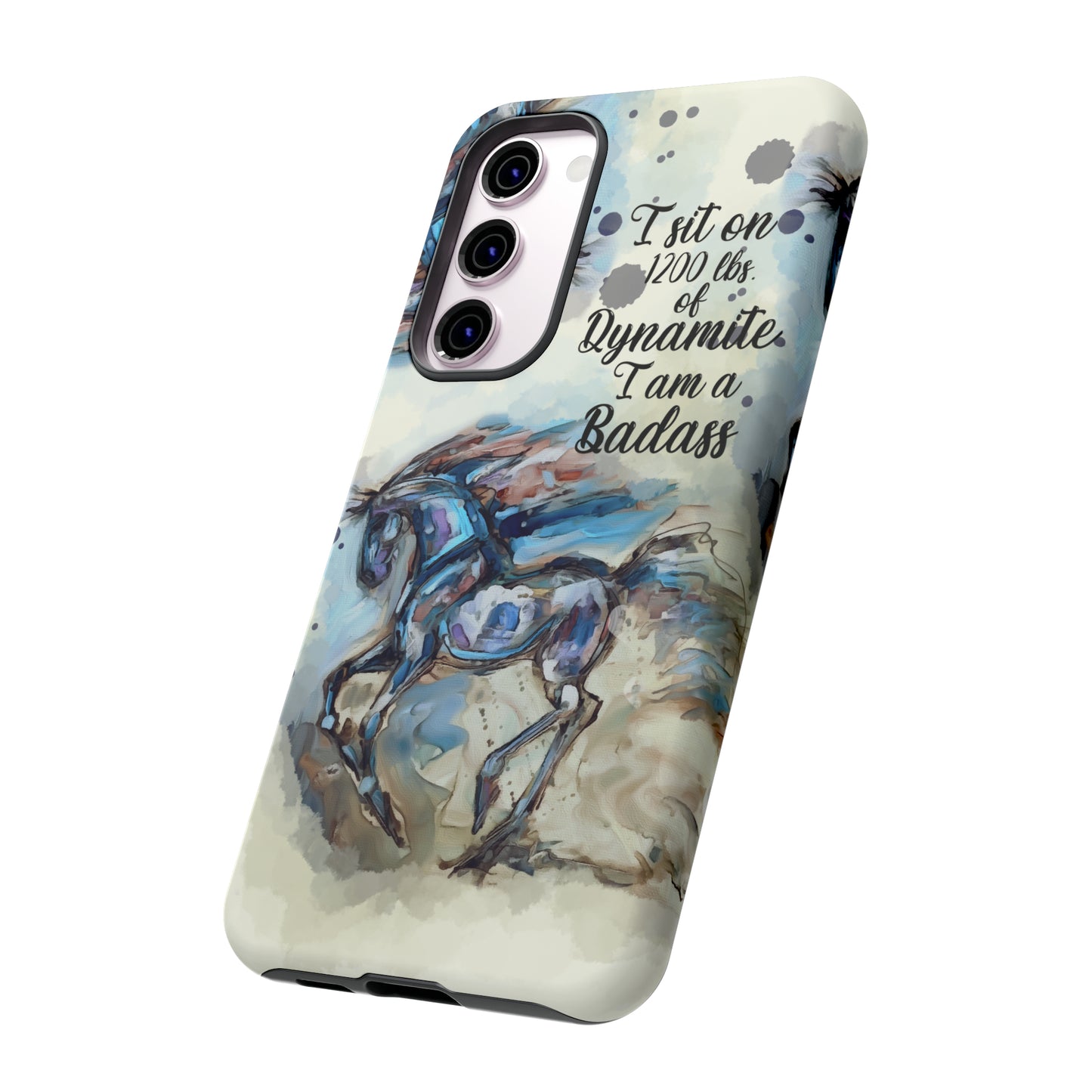 Swearing Equestrian Art .Watercolor Horse Horse Lover Gift Study Tough Case Phone Case.