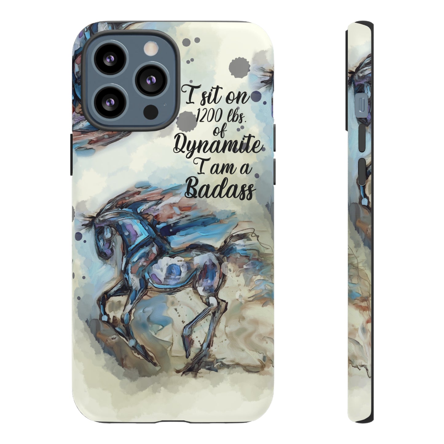 Swearing Equestrian Art .Watercolor Horse Horse Lover Gift Study Tough Case Phone Case.