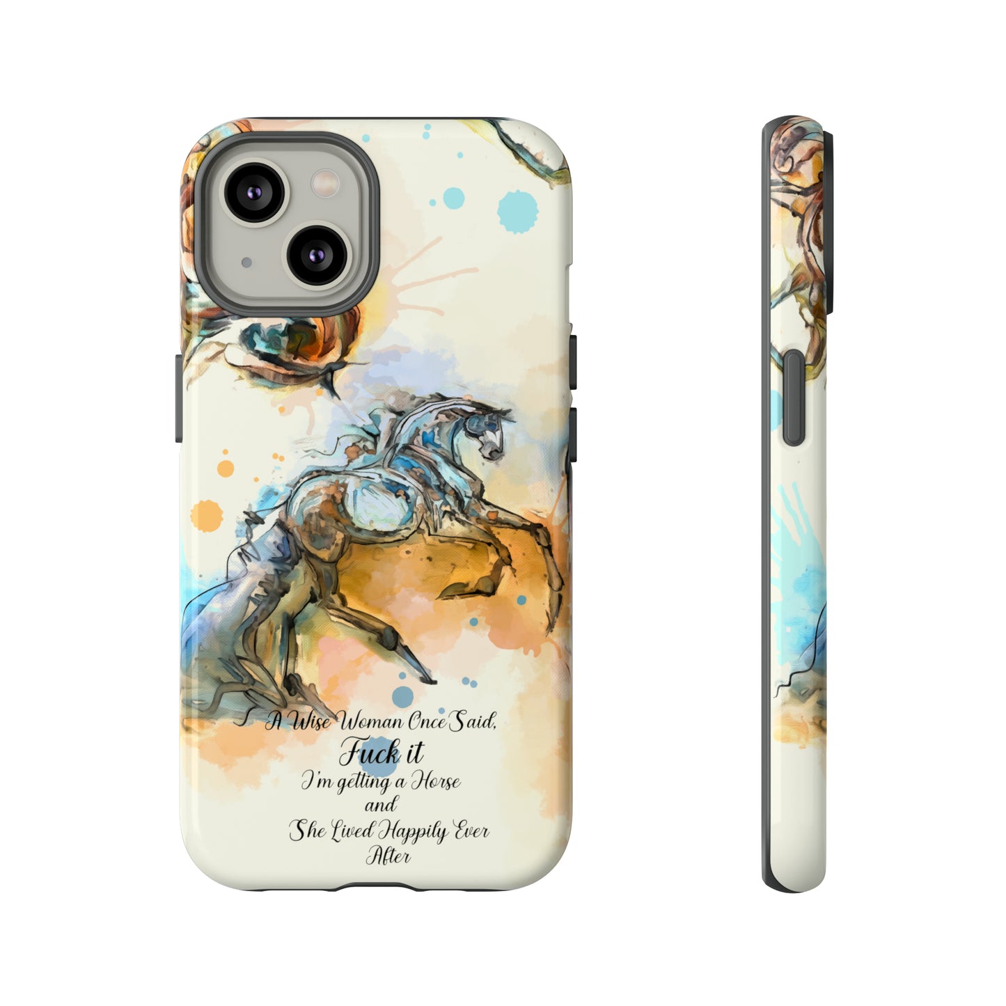 Swearing Watercolor Horse Horse Lover Gift Study Tough Case Phone Case.