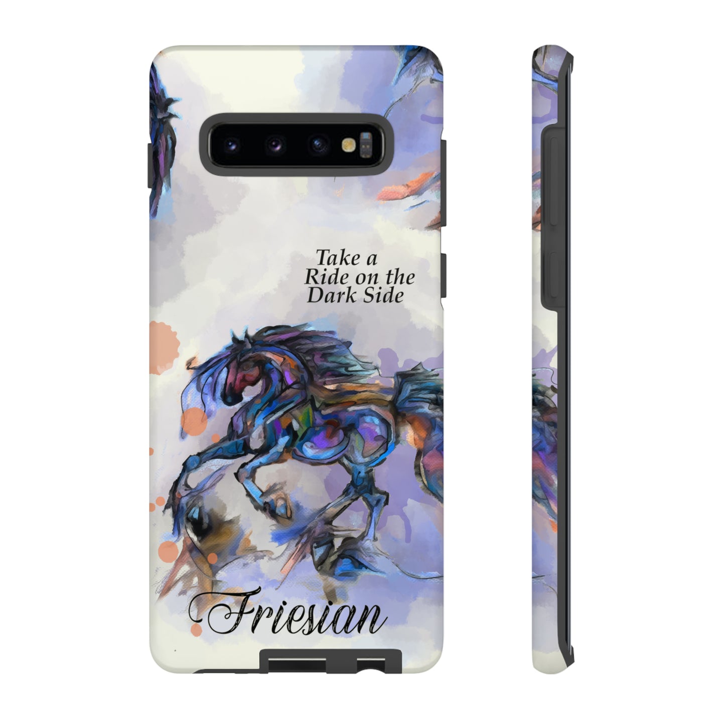 Friesian Artwork Watercolor Horse .Horse Lover Gift Study Tough Case Phone Case.