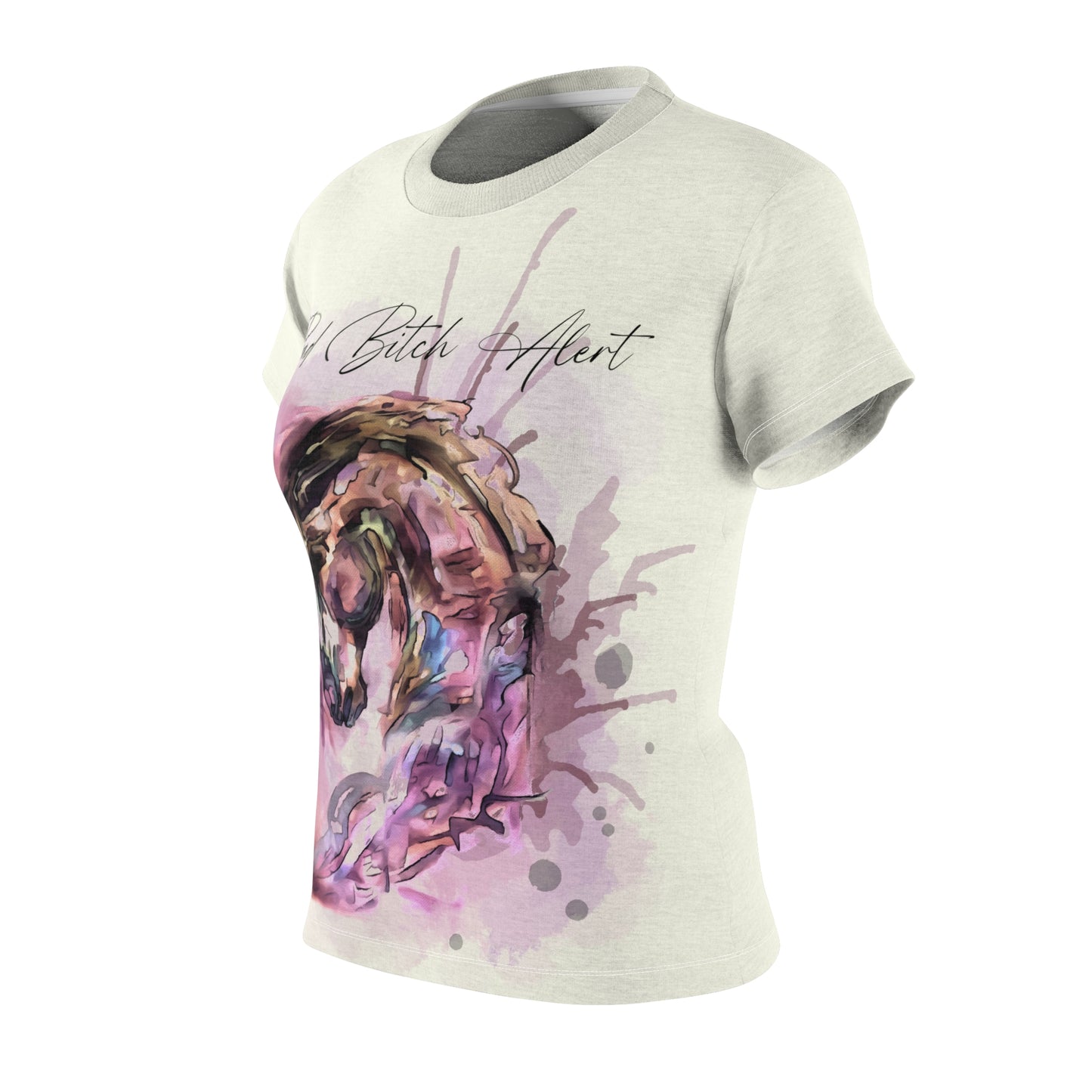 Swearing Watercolor Horse Shirt  Women's Cut & Sew Tee (AOP)