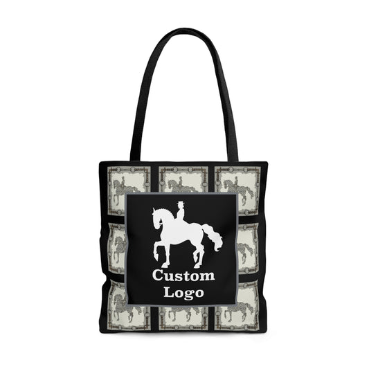 Customizable Dressage Horse Black Tote Bag