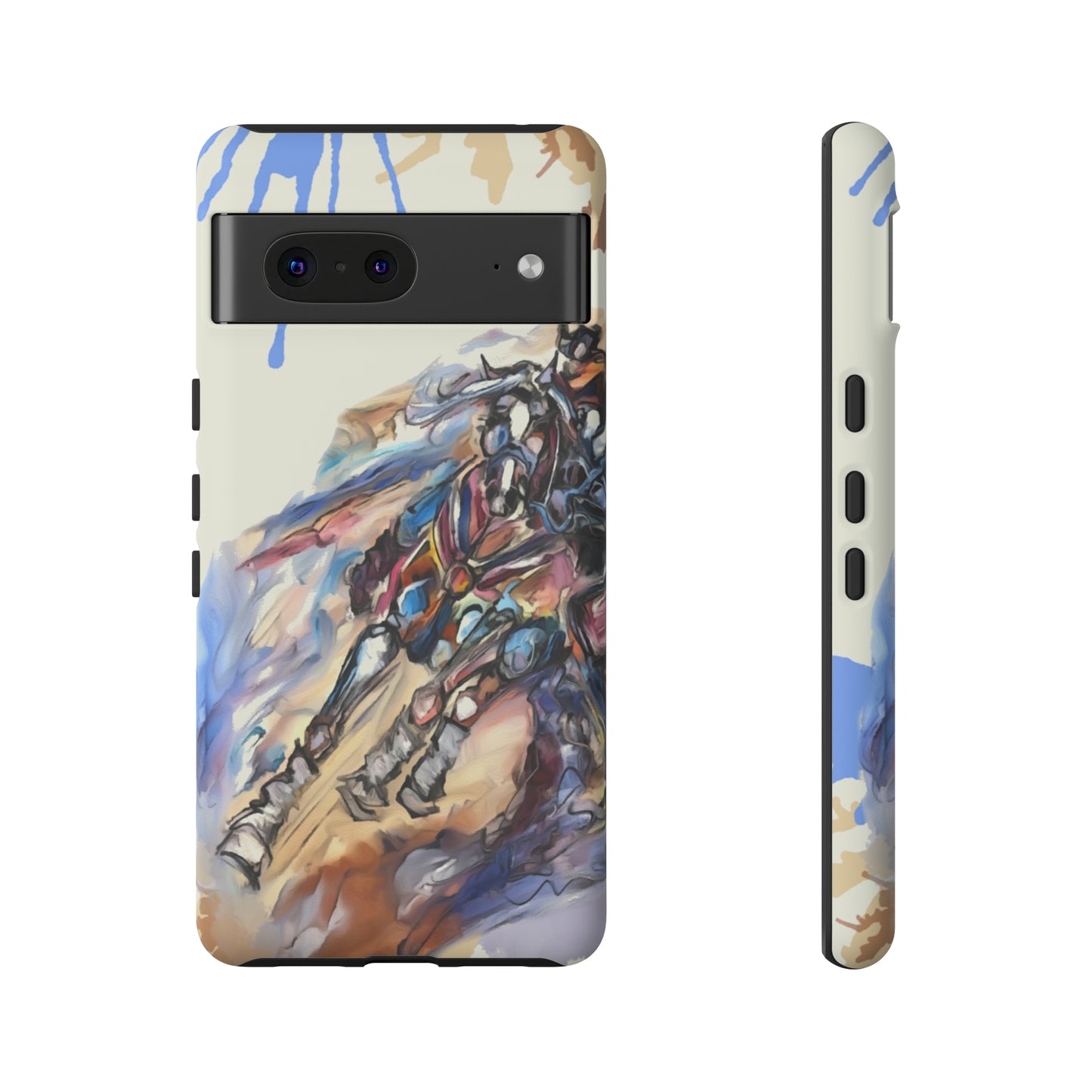 Barrel Racer Art Turn and Burn Watercolor Horse Horse Lover Gift Study Tough Case Phone Case.