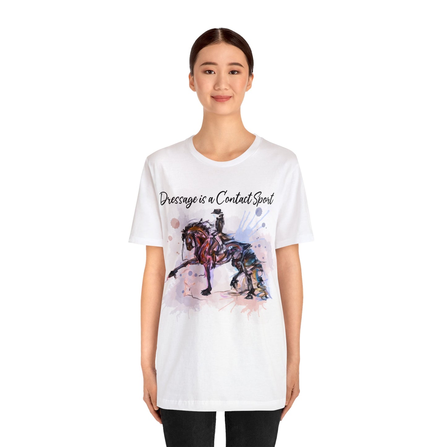 Friesian Dressage Horse Art Unisex Jersey Short Sleeve Tee