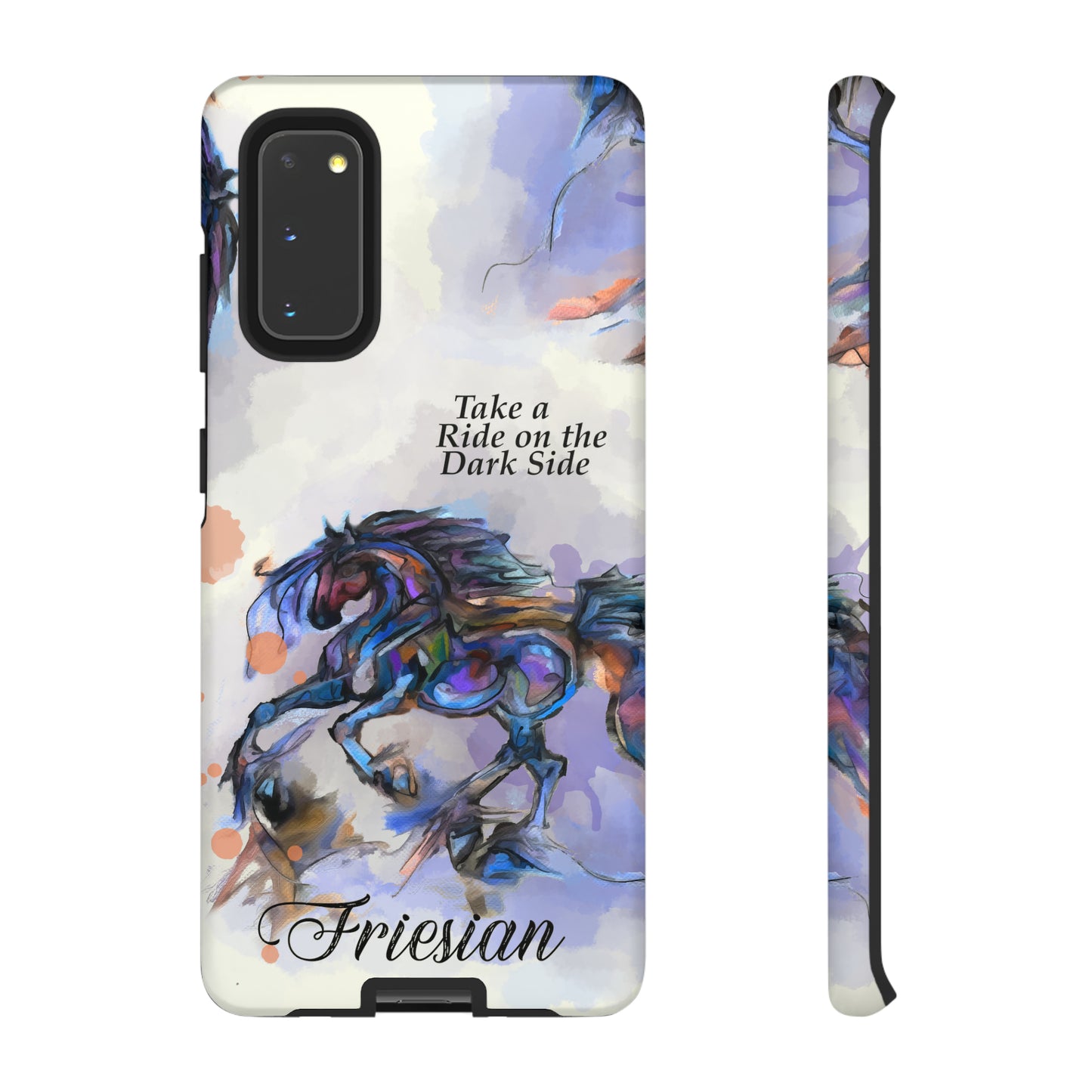 Friesian Artwork Watercolor Horse .Horse Lover Gift Study Tough Case Phone Case.