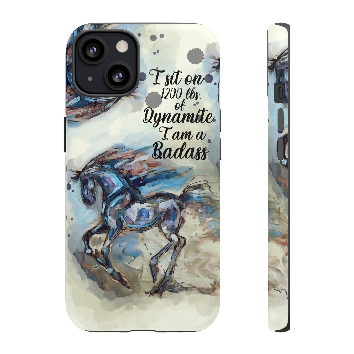 Swearing Equestrian Art .Watercolor Horse Horse Lover Gift Study Tough Case Phone Case.