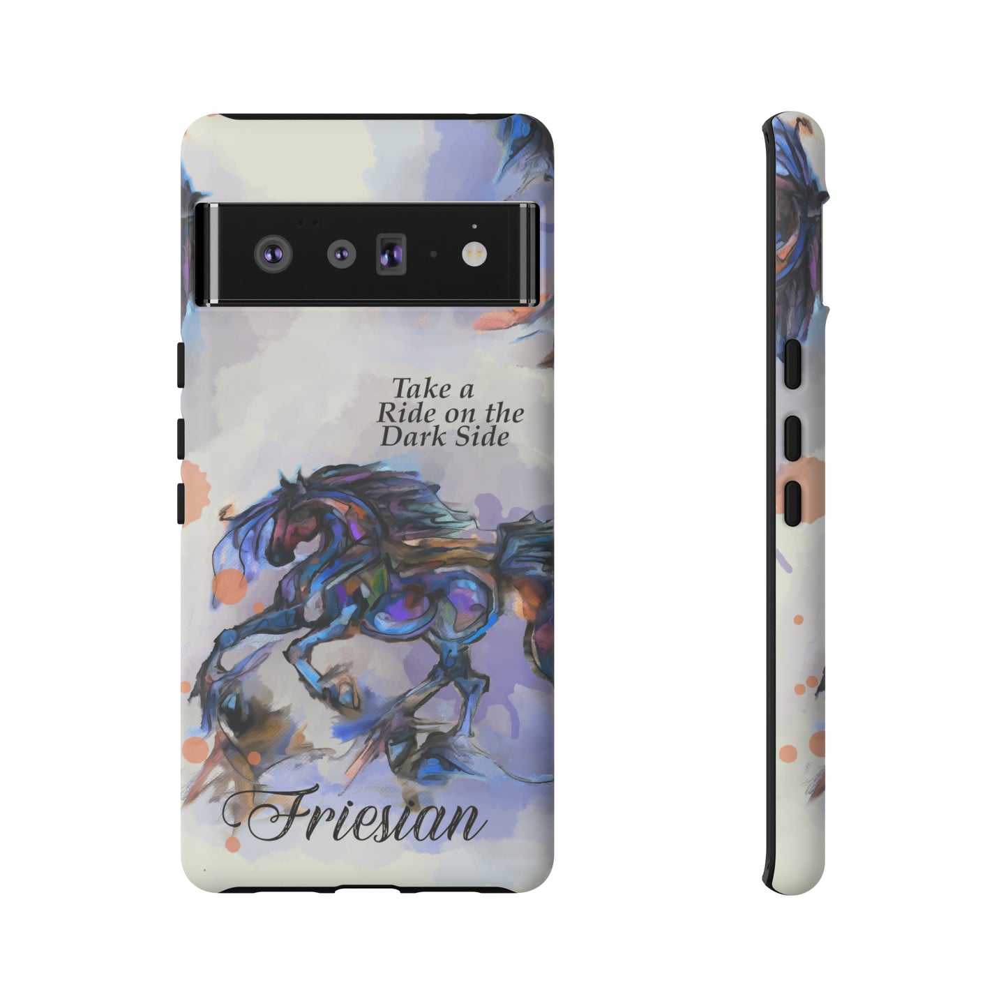 Friesian Artwork Watercolor Horse .Horse Lover Gift Study Tough Case Phone Case.