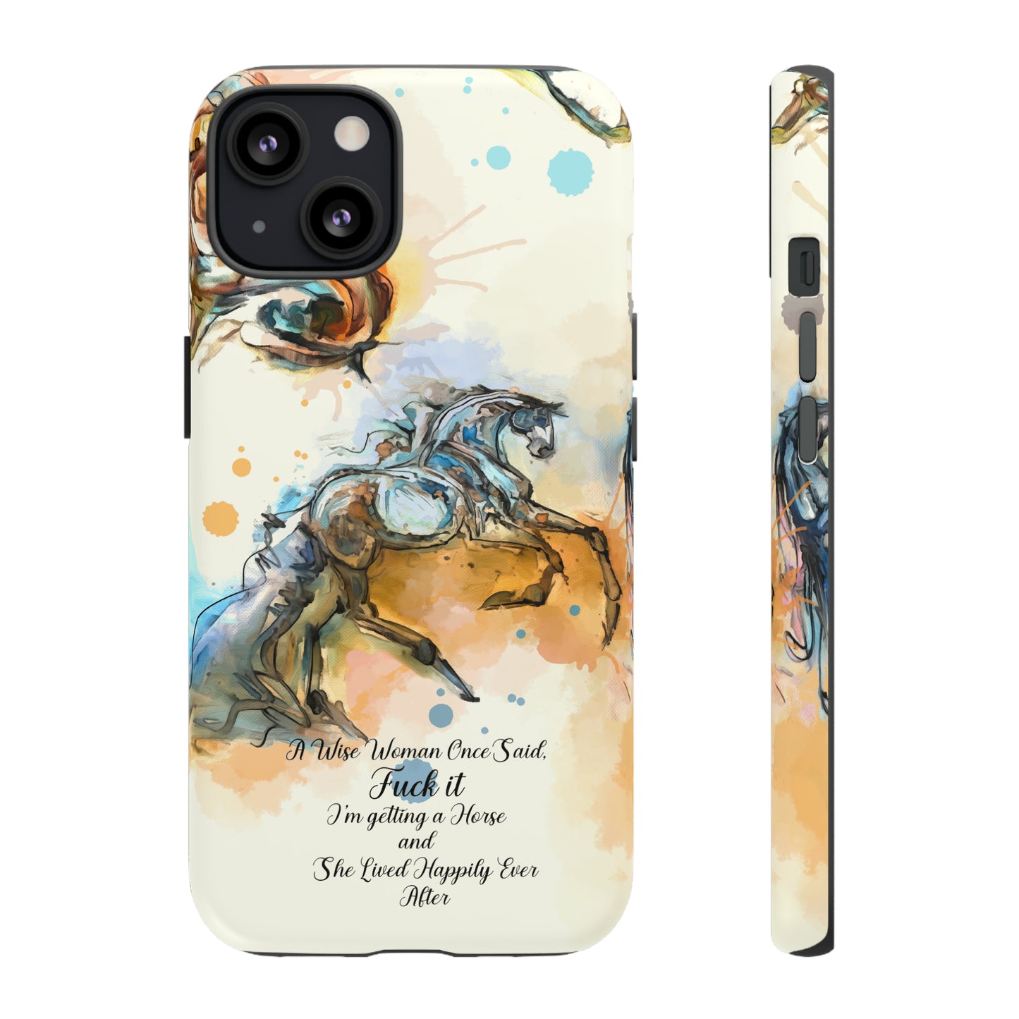 Swearing Watercolor Horse Horse Lover Gift Study Tough Case Phone Case.