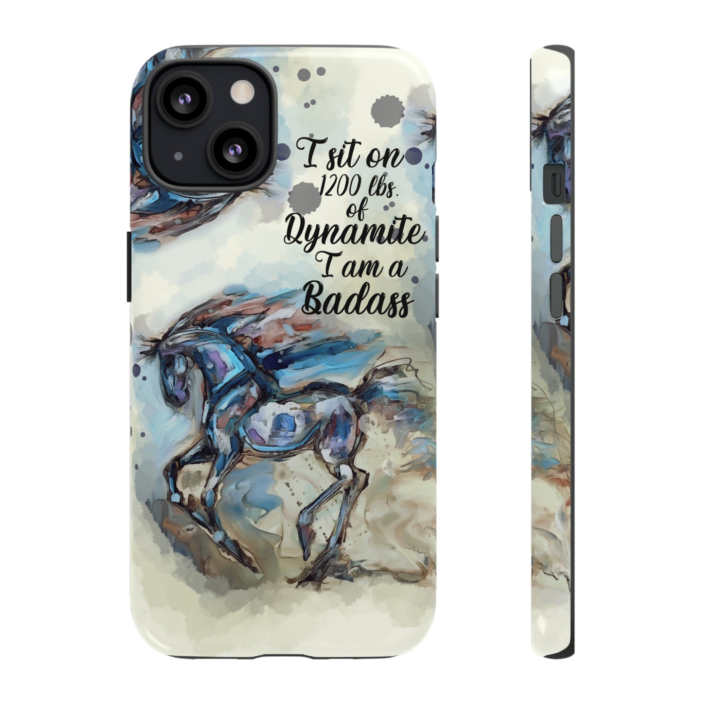 Swearing Equestrian Art .Watercolor Horse Horse Lover Gift Study Tough Case Phone Case.