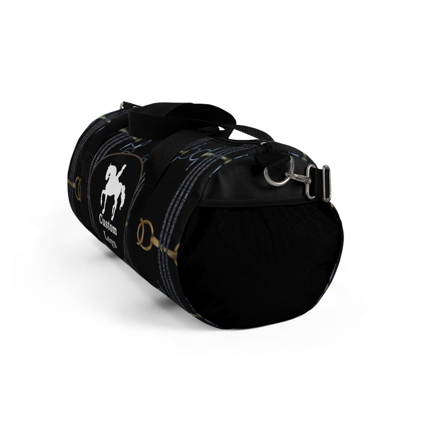 Custom Logo Reins and Bit Pattern Duffel Bag