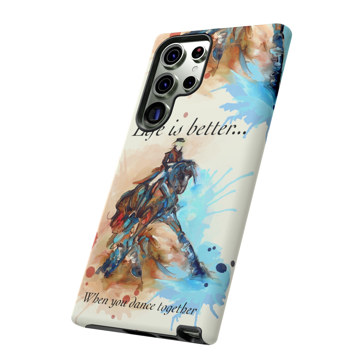 A Dressage Half Pass Artwork Watercolor Horse .Horse Lover Gift Study Tough Case Phone Case.