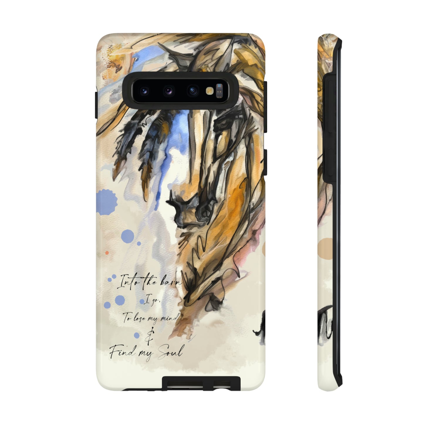 Inspirational  Watercolor Horse Horse Lover Gift Study Tough Case Phone Case.