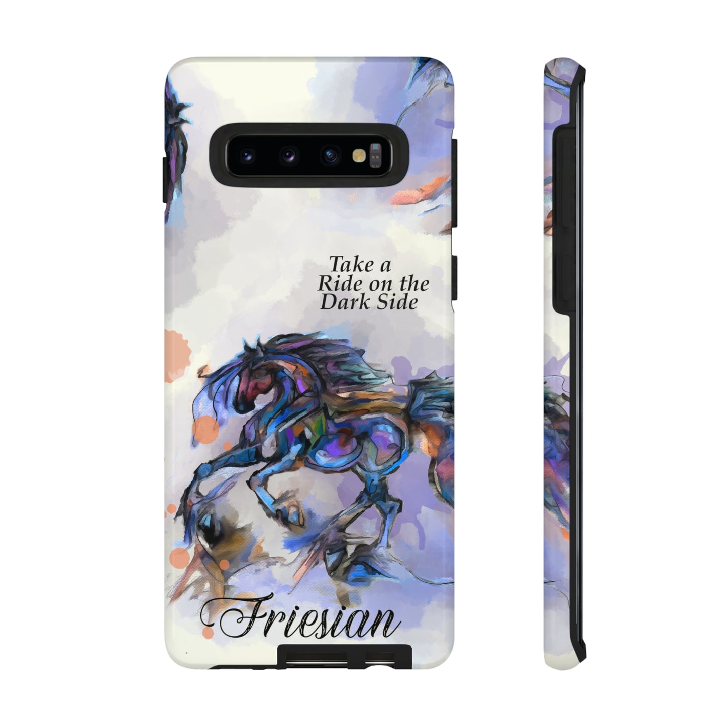 Friesian Artwork Watercolor Horse .Horse Lover Gift Study Tough Case Phone Case.