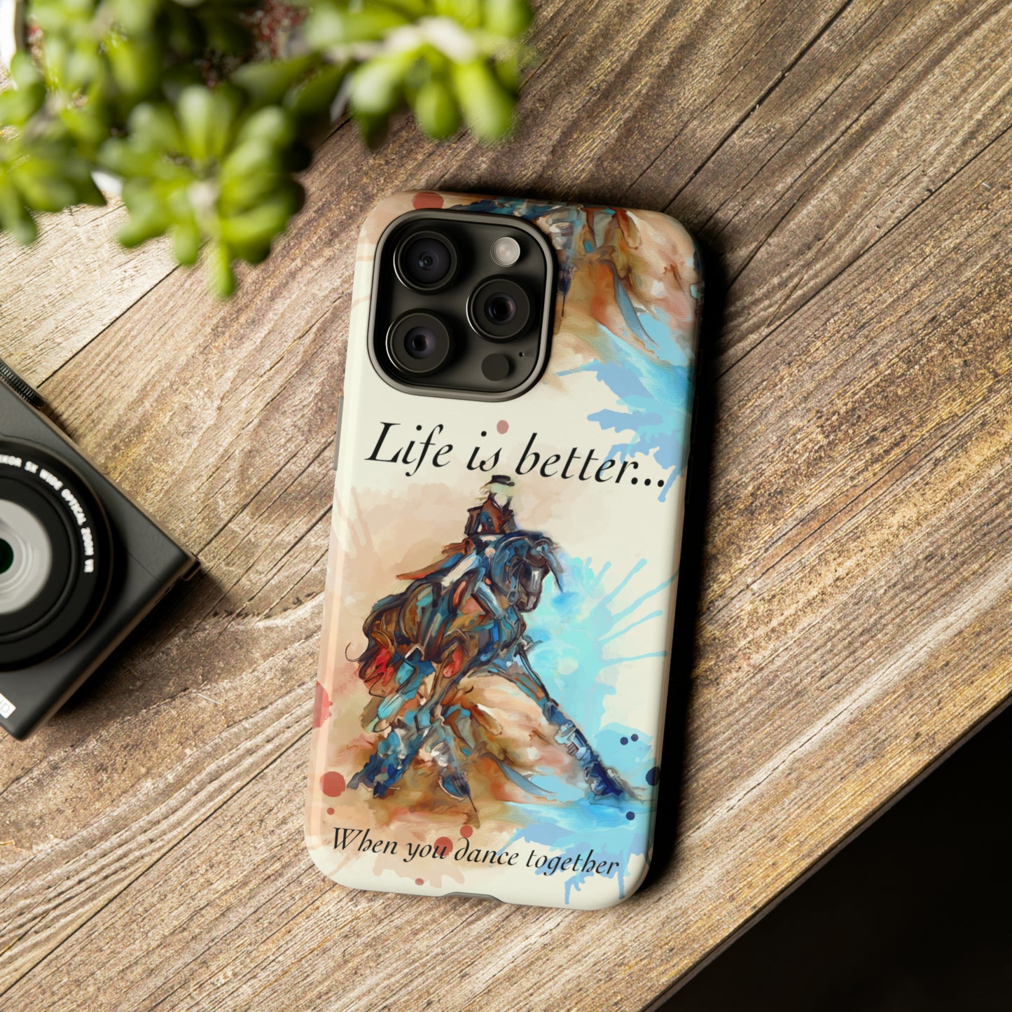 A Dressage Half Pass Artwork Watercolor Horse .Horse Lover Gift Study Tough Case Phone Case.