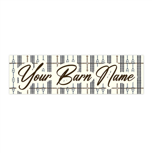 Your Barn Name, Customizable Equestrian Bumper Stickers Ivory
