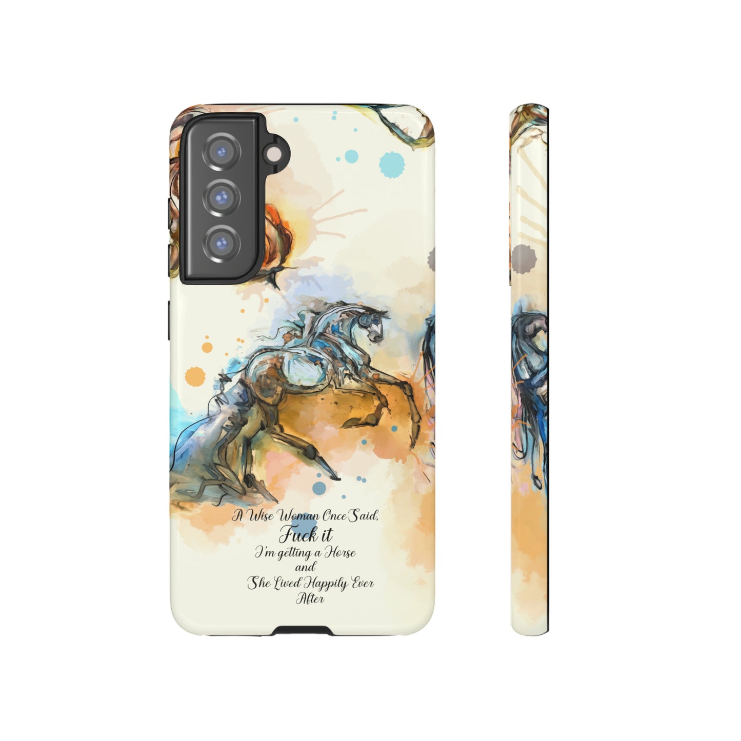 Swearing Watercolor Horse Horse Lover Gift Study Tough Case Phone Case.