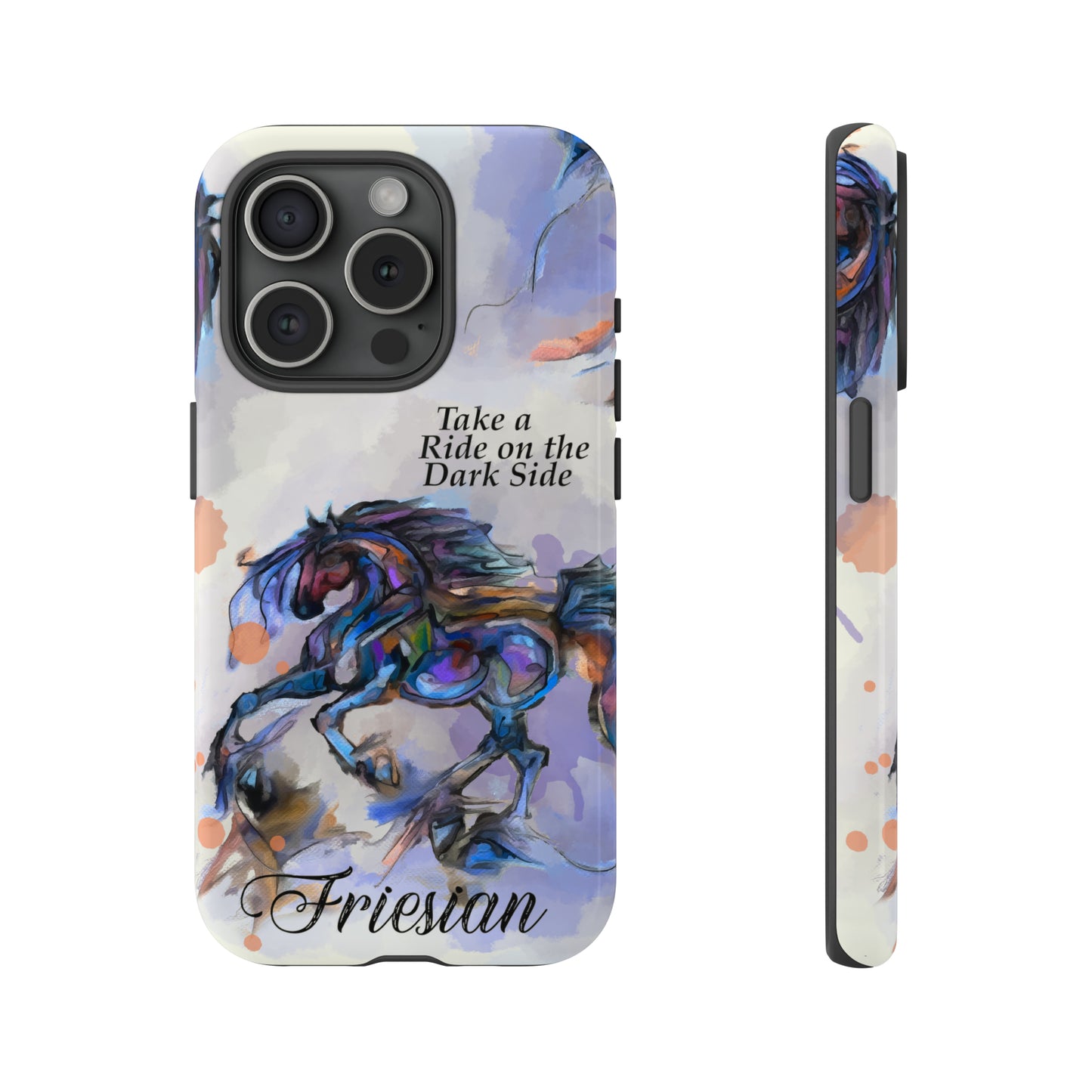 Friesian Artwork Watercolor Horse .Horse Lover Gift Study Tough Case Phone Case.