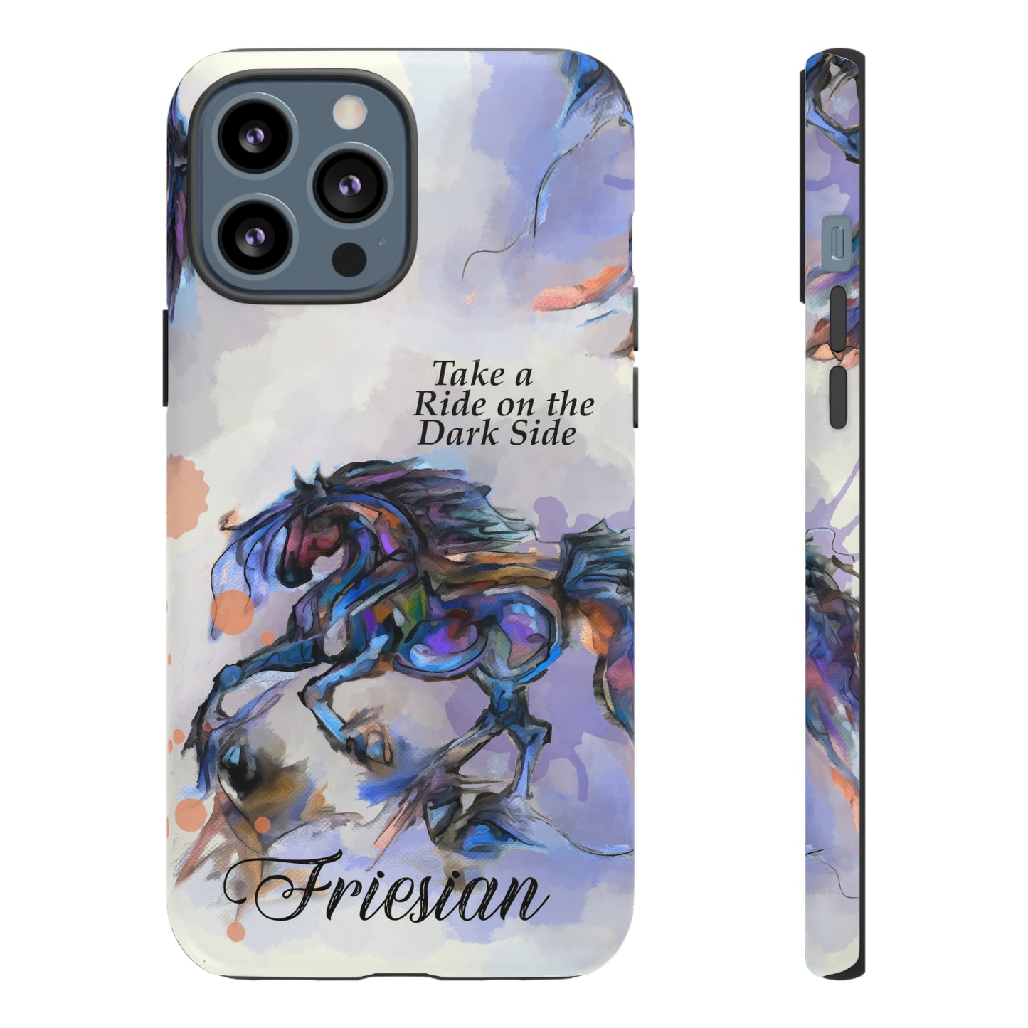 Friesian Artwork Watercolor Horse .Horse Lover Gift Study Tough Case Phone Case.