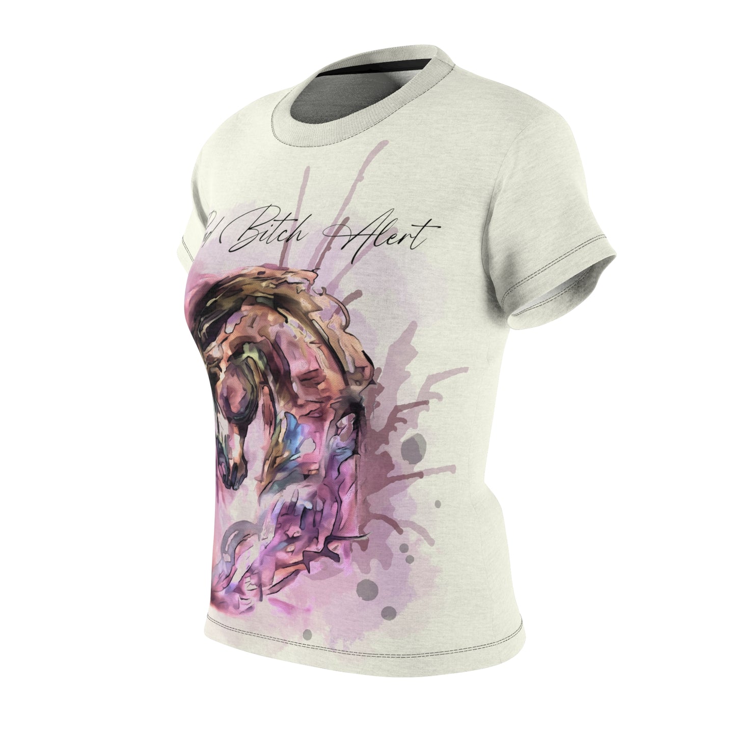 Swearing Watercolor Horse Shirt  Women's Cut & Sew Tee (AOP)