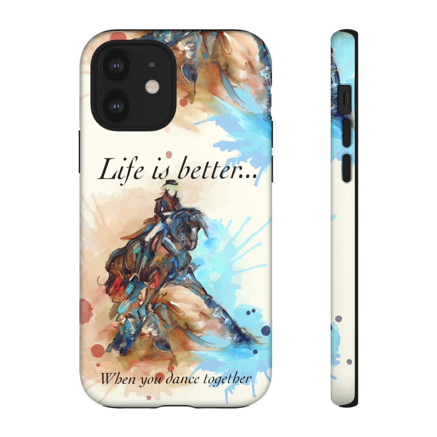 A Dressage Half Pass Artwork Watercolor Horse .Horse Lover Gift Study Tough Case Phone Case.