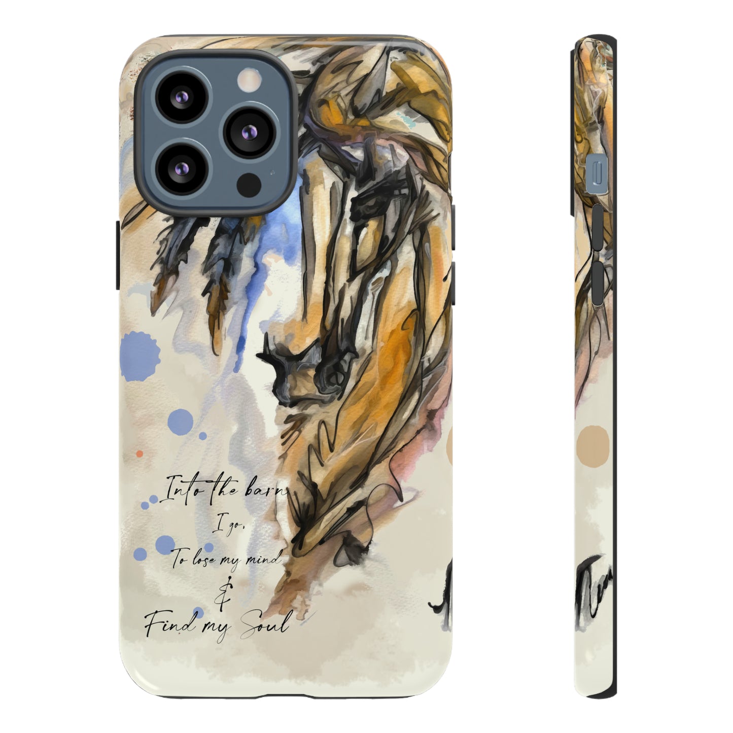 Inspirational  Watercolor Horse Horse Lover Gift Study Tough Case Phone Case.