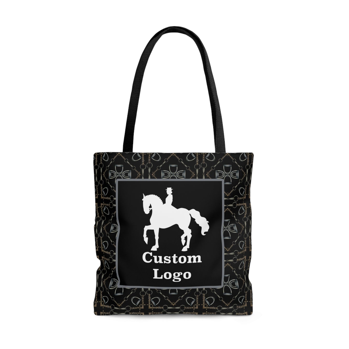 Customizable Bit Pattern Black Tote Bag