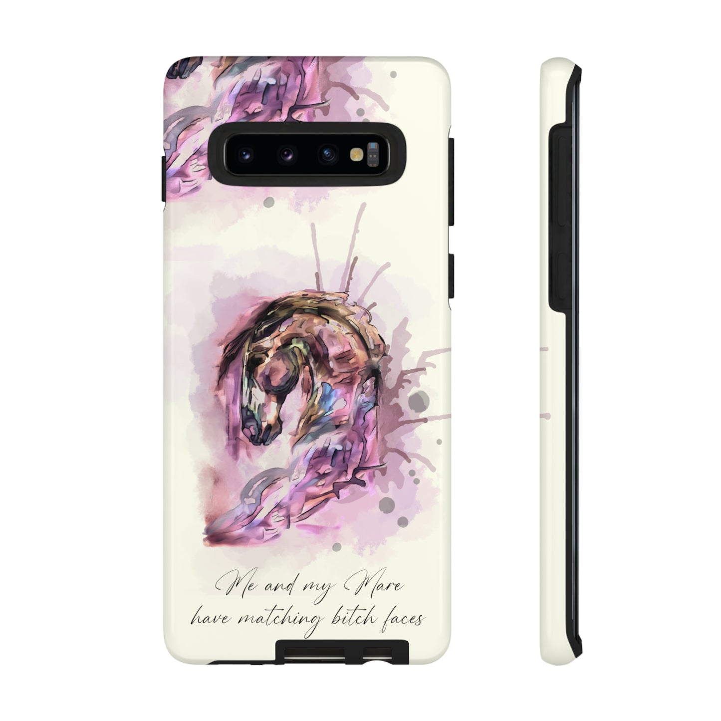 Swearing Mare Watercolor Horse .Horse Lover Gift Study Tough Case Phone Case.